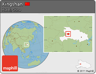 Savanna Style Location Map of Xingshan, highlighted parent region