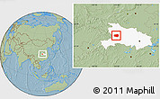 Savanna Style Location Map of Xingshan, highlighted parent region, hill shading