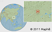 Savanna Style Location Map of Xingshan, hill shading