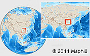 Shaded Relief Location Map of Xingshan, within the entire country