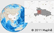 Shaded Relief Location Map of Xingshan, highlighted country, highlighted parent region