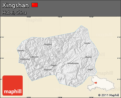 Classic Style Map of Xingshan, single color outside