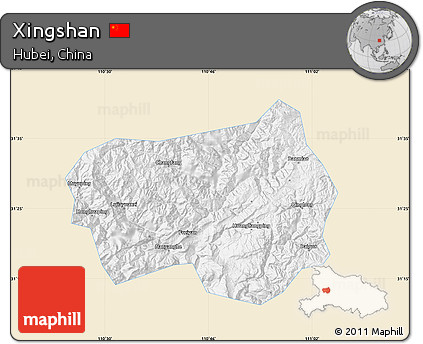 Classic Style Map of Xingshan, single color outside