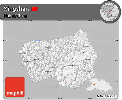 Gray Map of Xingshan, single color outside