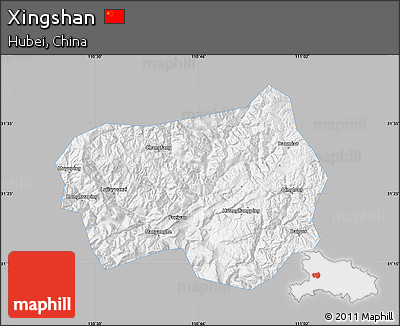Gray Map of Xingshan, single color outside