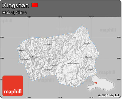 Gray Map of Xingshan, single color outside