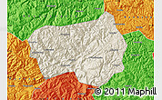 Shaded Relief Map of Xingshan, political outside