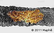 Physical Panoramic Map of Xingshan, darken, desaturated