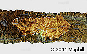 Physical Panoramic Map of Xingshan, darken
