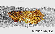 Physical Panoramic Map of Xingshan, lighten, desaturated