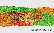 Physical Panoramic Map of Xingshan, political outside