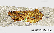Physical Panoramic Map of Xingshan, shaded relief outside