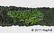 Satellite Panoramic Map of Xingshan, darken, semi-desaturated