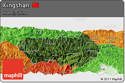 Satellite Panoramic Map of Xingshan, political outside