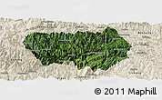 Satellite Panoramic Map of Xingshan, shaded relief outside