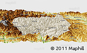 Shaded Relief Panoramic Map of Xingshan, physical outside