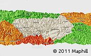 Shaded Relief Panoramic Map of Xingshan, political outside