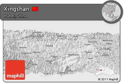 Silver Style Panoramic Map of Xingshan
