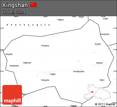 Blank Simple Map of Xingshan