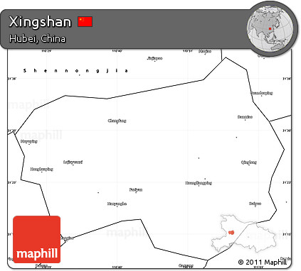 Blank Simple Map of Xingshan