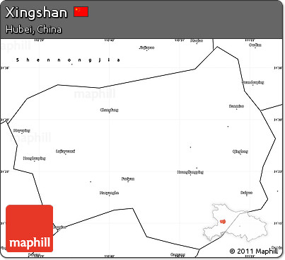 Blank Simple Map of Xingshan