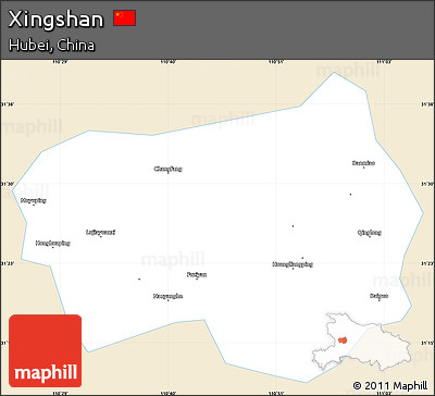 Classic Style Simple Map of Xingshan, single color outside