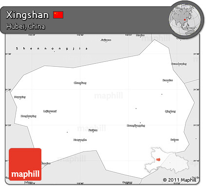 Silver Style Simple Map of Xingshan