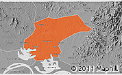 Political 3D Map of Xinzhou, desaturated