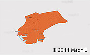 Political 3D Map of Xinzhou, single color outside