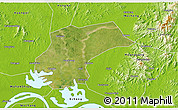 Satellite 3D Map of Xinzhou, physical outside