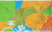Satellite 3D Map of Xinzhou, political outside