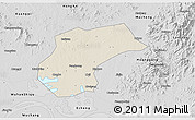 Shaded Relief 3D Map of Xinzhou, desaturated