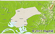 Shaded Relief 3D Map of Xinzhou, physical outside