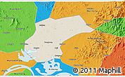 Shaded Relief 3D Map of Xinzhou, political outside