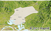 Shaded Relief 3D Map of Xinzhou, satellite outside