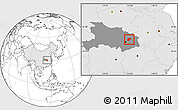 Blank Location Map of Xinzhou, highlighted country, highlighted parent region