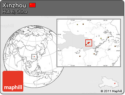 Blank Location Map of Xinzhou, highlighted parent region