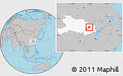 Gray Location Map of Xinzhou, highlighted parent region