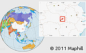 Political Location Map of Xinzhou, highlighted country