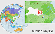 Political Location Map of Xinzhou, highlighted parent region