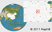 Satellite Location Map of Xinzhou, highlighted country