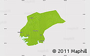 Physical Map of Xinzhou, cropped outside
