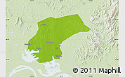 Physical Map of Xinzhou, lighten