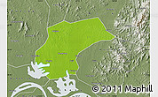 Physical Map of Xinzhou, semi-desaturated