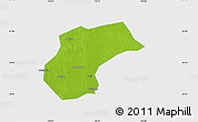 Physical Map of Xinzhou, single color outside