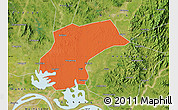 Political Map of Xinzhou, satellite outside