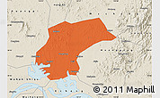 Political Map of Xinzhou, shaded relief outside