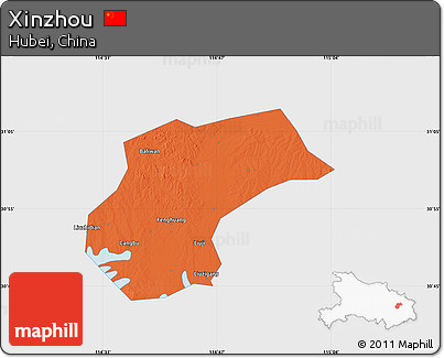 Political Map of Xinzhou, single color outside
