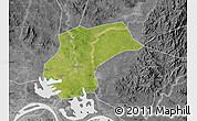 Satellite Map of Xinzhou, desaturated