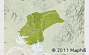 Satellite Map of Xinzhou, lighten